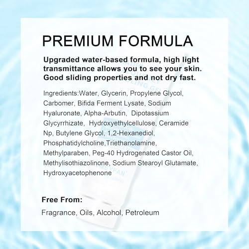Conductive Gel for Microcurrent, Radio Frequency Gel Primer for RF Facial Machine, Fragrance-Free, Hypoallergenic, Rich in Hyaluronic Acid, Ceramide, Instantly Soothing Skin, Long-Lasting Hydrating