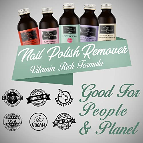 Karma Organic Nail Polish Remover & Nail Polish Bundle ? Soybean Tea Tree Nail Polish Remover (4FL-Oz) Organic Nail Polish (0.43FL-Oz)