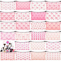24 Pieces Funny Cosmetic Bags Bulk Make up Bags Zipper Canvas Purse Organizer Pouch Portable Travel Toiletry Pouch for Women Inspirational Gifts, 7 x 4 Inch(Bow)