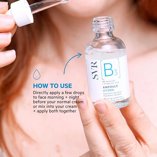 SVR [B3] Concentrate Hydra Plumping Face Serum With Niacinamide And 3 Types Of Hyaluronic Acid. Moisturize, Visibly Plumps And Reduces The Appearance Of Fine Lines. Fragrance Free Care, 1 Fl.oz.
