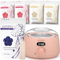 KOTAMU Wax Kit - Wax Warmer Hair Removal Machine with 1LB Lavender Formulated Waxing Beads- For Sensitive Skin, Facial, Chin, Underarms, Brazilian Bikini Face, Perfect for Men Women Full Body Waxing a