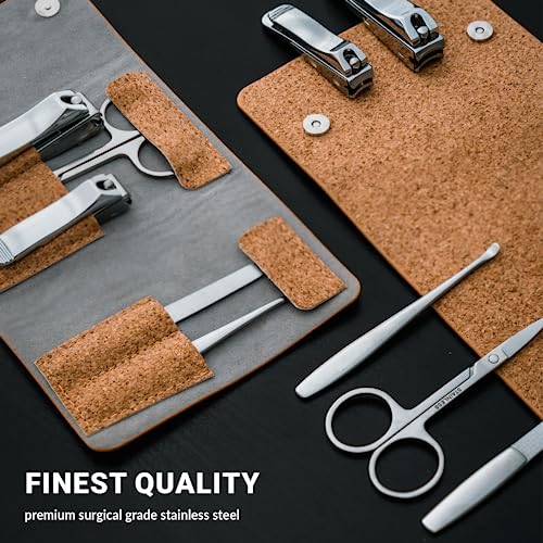 Alchemi Plus Nail Clippers with Catcher, 3D Curved Bladed Fingernail & Toenail Clippers Manicure Kit, Pedicure Kit for Women, Complete Personal Nail Care Kit for Travel Essentials