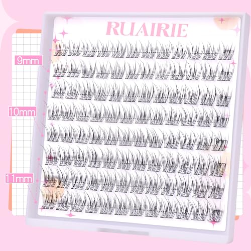 Lash Extension Kit Wispy Lash Clusters Kit Natural Eyelash Extension Kit 9-11MM CD-Curly Eyelash Clusters Kit Short Cluster Lashes Kit DIY Individual Lashes Kit with Bond and Seal by Ruairie