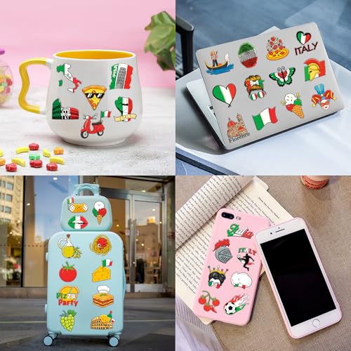 96 PCS Italy Italian Italia Flag Pre-Cut Temporary Tattoos for Kids | Super Cute Italy Themed Birthday Party Favors, Supplies, Decorations, Fake Tattoo Stickers, School Rewards Gifts For Boys & Girls