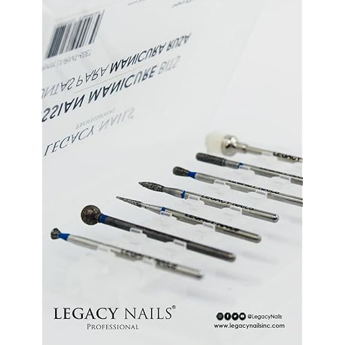 Legacy Nails Professional RUSSIAN MANICURE BITS SET 7 pieces - Ideal For Russian Manicures, Performs Perfectly Around Cuticle Area
