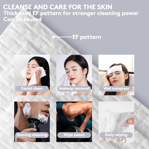 RGBB Clean Face Towels 10"¡¿12", Disposable, Ultra-Absorbent, Hypoallergenic & Soft Makeup Remover Dry Wipes, Pamper Your Face, Hygienic Towelettes, for All Skin Types£¨50 Count£©