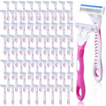 72 Count Women's Disposable Razors Blades Bulk 3 Blade Razors for Women Disposable Head Razor Sensitive Skin Razor Comfortable Shave for Bathing Hotel Travel
