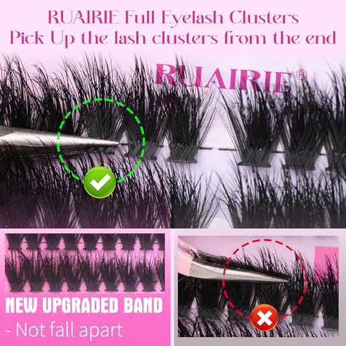Lash Extension Kit Full Lash Clusters Kit 280pcs Volume Eyelash Extension Kit 100D/150D 2 Styles Eyelash Clusters Kit Bond and Seal Lash Glue with Tweezers Thick Individual Lashes Kit by Ruairie