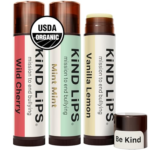 Kind Lips Organic Lip Balm Variety Pack Natural Moisturizing Lip Care 3 Pack