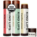 Kind Lips Organic Lip Balm Variety Pack Natural Moisturizing Lip Care 3 Pack