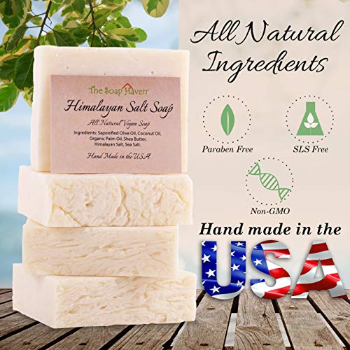 Bundle of 4 Himalayan Salt Soap Bars and 4 Soap Saver Mesh Bags
