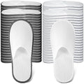 Ramede 80 Pairs Non Slip Disposable Slippers Bulk Hotel Spa Fluffy Closed Toe Indoor Slippers for Guests Men Women Home Wedding Travel Party