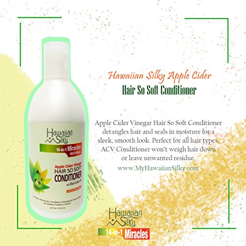 Hawaiian Silky Hawaiian silky 14-in-1 miracles hair so soft conditioner with black castor oil 12 fluid ounce, White, 12 Fl Ounce