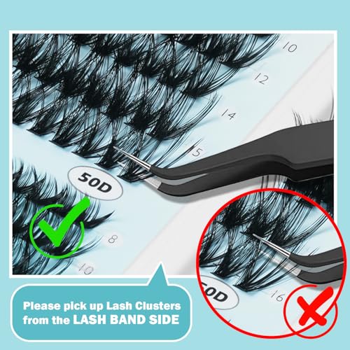 Lashes Clusters Kit,708PCS Fluffy Lash Clusters 30D-100D,8-16mm C Curl 0.07mm Soft Individual Cluster Lashes with Bond & Seal for Natural, Fluffy or Volume Look