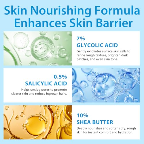 Exfoliating Body Stick with AHA 7% + BHA 0.5% ? Smooth & Soft Skin Formula ? Solid Non-Messy Texture ? With Shea Butter for Nourishing Care ? For Arms, Legs, Inner Thighs, Underarms & Rough Areas