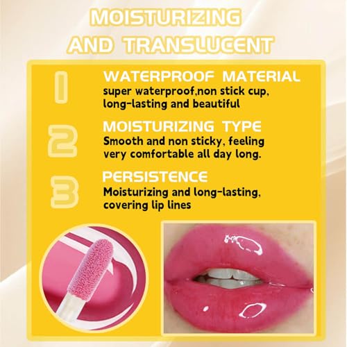 Super Lustrous Lip Oil, Non-Sticky, Hydrating, Hypoallergenic, Waterproof, High Shine Finish (02# Warm Nude)