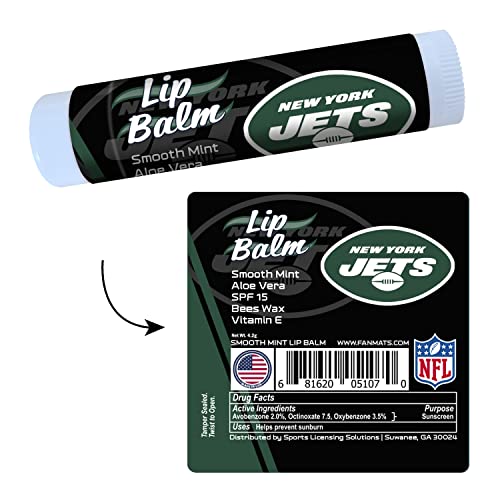 FANMATS 34723 New York Jets Smooth Mint SPF 15 Lip Balm