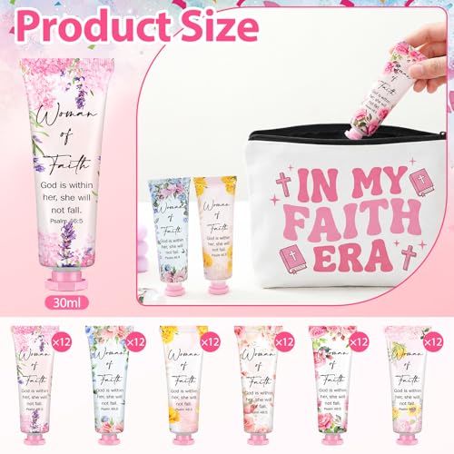 Loopeer 72 Pcs Christian Hand Cream Gifts for Women Bible Verse Scripture Hand Lotion Religious Party Favors Church Prayers Gifts for Women Day First Time Visitors Bridal Shower Mom Teacher Employee