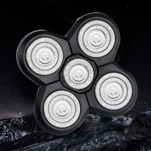 3-Pack Replacement Shaver Heads for Bald Men, Compatible with Freebird Electric Shaver for Smooth Comfortable Shave - 5 Blades Refills for Bald Head Maintenance
