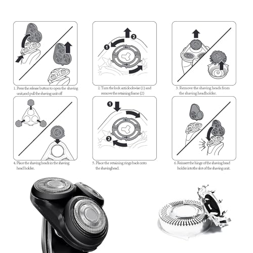SH50 Compatible Replacement Head Compatible with Philips Norelco Series 5000 Shavers | S5000/S6000/S5100/S5500 Models | (3 pcs)
