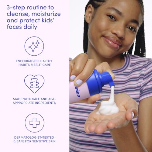 Evereden Kids Daily 1-2-3 Routine Bundle: Clean & Vegan Skincare for Kids ? Hydrating & Gentle Tween Skincare Set with Multi-Vitamin Face Wash, Face Cream, & SPF 30 Mineral Sunscreen