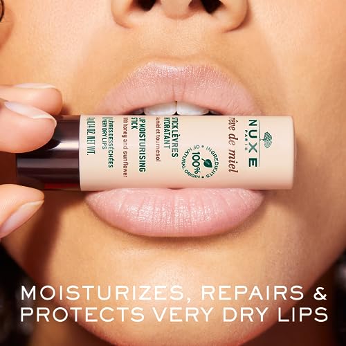 NUXE R?ve de Miel Lip Balm With Shea Butter and Vitamin E. 100% Natural Organic Lip Moisturizer for Cracked & Dry Lips, 0.14 Oz