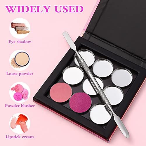 Beaupretty Empty Magnetic Palette Makeup Eyeshadow Palette with Round Metal Pans and Depotting Spatula Set for Eyeshadow Lipstick As Shown