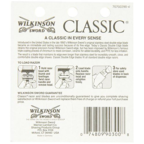Wilkinson Sword Double Edge Razor Blade Refills for Men - 5 Count (Pack of 3)