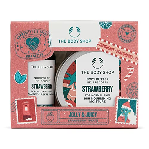 The Body Shop Jolly & Juicy Strawberry Treats Gift Set ? Seriously Sweet and Refreshing Vegan Body Care Gift ? 2 Items
