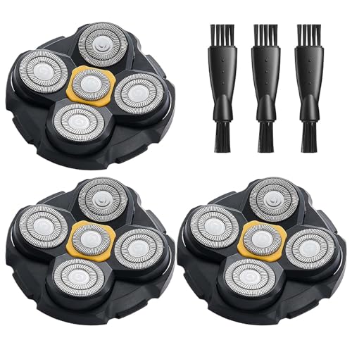 Microtouch Replacement Heads for Microtouch Titanium Head Shaver, 3PCS MTTTBHS Head Shaver Blades, 3 Cleaning Brush