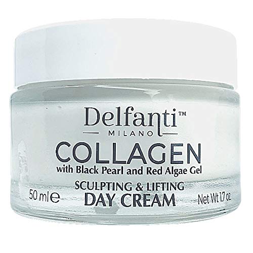 Delfanti-Milano ? COLLAGEN SCULPTING AND LIFTING Day Face Cream ? Face and Neck Moisturizer with BLACK PEARL and RED ALGAE GEL? Made in Italy