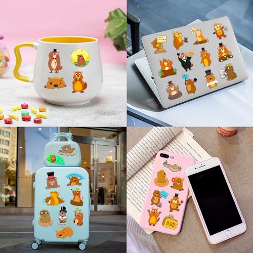 96PCS Happy Groundhog Day Temporary Tattoos Themed Birthday Party Decorations Favors Supplies Decor Cute Spring Festival Animals Tattoo Stickers Gifts For Kids Adults Boys Girls School Prizes Holidays