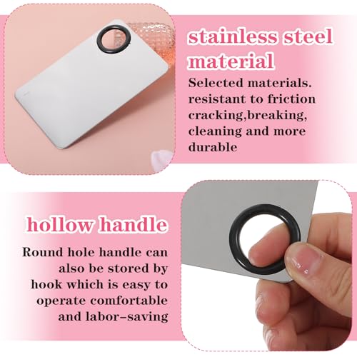 6pcs Professional Makeup Spatula Korean Set Stainless Steel Makeup Palette Acrylic Cosmetic Palette Foundation Spatula Reusable Beauty Tools for Facial Cosmetic Nail Art Pigment Blending