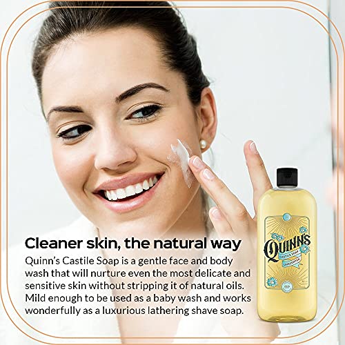 Quinn's Pure Castile Organic Unscented Liquid Soap 32 oz Alcohol Free Unscented Witch Hazel with Aloe Vera 16oz