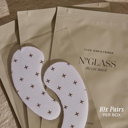 + Lux Unfiltered Cooling Under Eye Patches - Anti-Slip Caffeine Infused Korean Eye Mask - Reduces Puffiness, Brightens, & Hydrates Skin - Fragrance Free, Vegan, & Cruelty Free - 10 Count (Pack of 2)