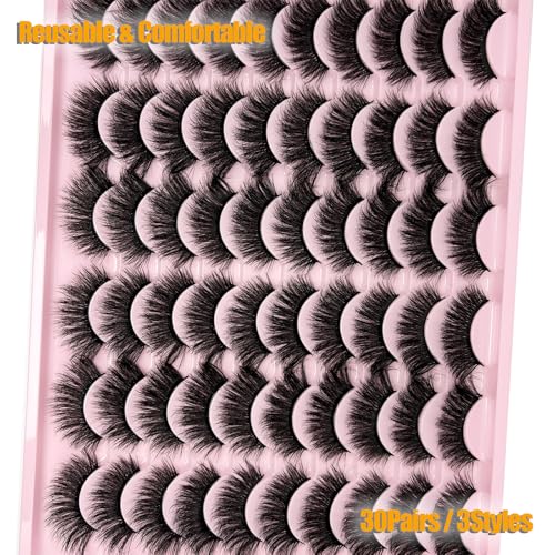 Strip Lashes Bulk C Curl 30 Pairs Cat Eye Faux Mink Lashes Pack Wholesale 18mm Long 3D Volume Natural False Eyelashes Bulk