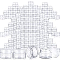 SATINIOR 100 Pcs Plastic Jars with Lids Small Containers Lids Wide Mouth Small Plastic Containers for Lotion Cream Rhinestones Body Butters Travel Storage (2 oz,White)
