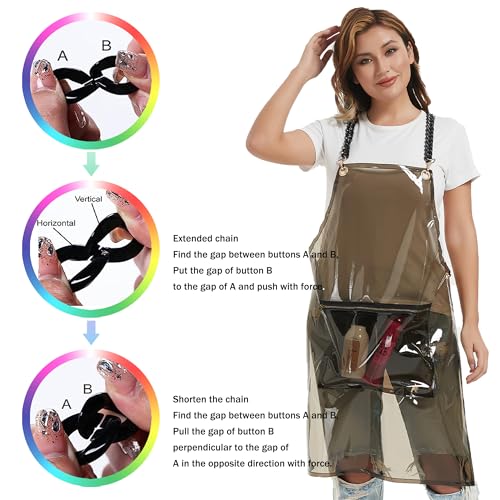 Hair Stylist Apron for Women - Waterproof Barber Nail Tech Apron Hairdresser Hairstylist Salon Aprons with Pocket