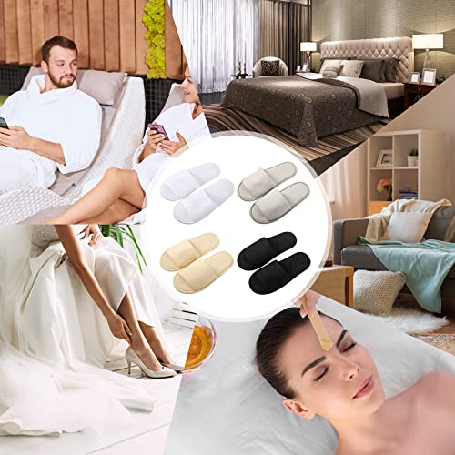 12 Pairs House Slippers for Guests Disposable Open Toe Spa Slippers Unisex Travel Slipper Bulk for Halloween Christmas Wedding Party