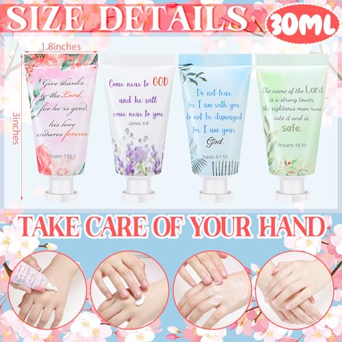 Landhoow 36 Pack Christian Hand Cream Bulk for Women Travel Hand Lotion Set Religious Bible Verse Gifts for Easter Church Prayers School Teacher Wedding Anniversary Birthday Mother's Day