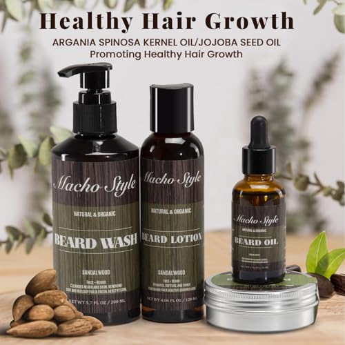 Macho Style Beard Grooming Set, March Gift, Spring grooming, Outdoor beard care, Easter gift, Beard shaping, Sensitive skin beard care