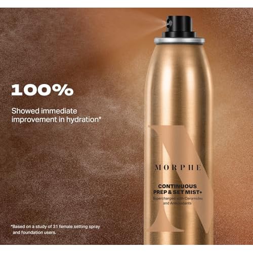 Morphe Continuous Prep & Set Setting Spray - Hydrating Setting Spray for Makeup & Skin Prep - Enriched with Ceramides and Antioxidants for a Radiant Finish (2.8 oz) (Pack of 2)
