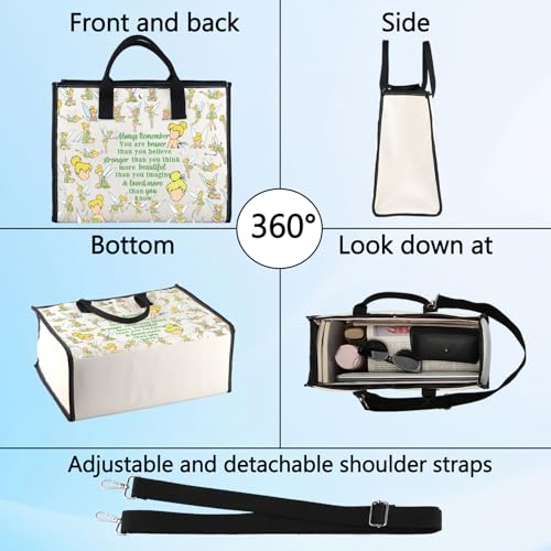 LEVLO Fairy Tale Cosmetic Make Up Bag Pixie Fans Inspired Gift You Are Braver Stronger Smarter Than You Think Makeup Zipper Pouch Bag For Women Girls