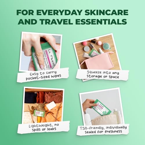 LA Fresh Makeup Remover Wipes with Vitamin E - Make up Remover for Face, Eyes, Lips - Face Travel Essentials - Case of 50ct Makeup Wipes