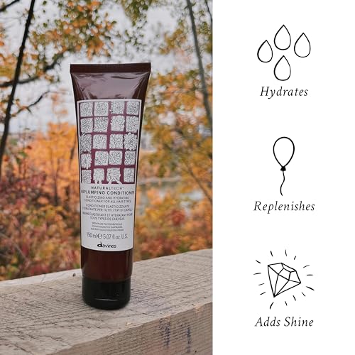 Davines Naturaltech Replumping Conditioner, Elasticizing & Moisturizing for Fine Hair Lacking Elasticity - With Plum Phytoceuticals - Detangles & Adds Body, 5.07 Fl Oz
