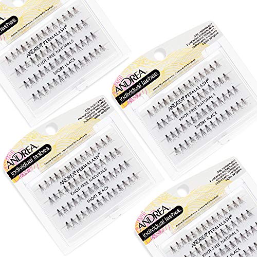 Andrea Knot-Free Naturals Individual Lashes - Short, Black, Natural Look DIY Lash Clusters, Reusable Eyelash Extensions for Daily Wear, 2 Pack