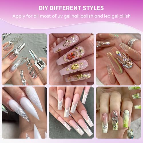 320W UV LED Nail Lamp, Professional UV Nail Dryer Light with 84Pcs LED Beads, Fast Gel Curing 4 Timer Setting Auto Sensor, Portable Handle Gel Polish for Salon and Home Nail Art Tools