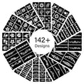12 Temporary Tattoo Stencils,142 PCS Henna Stencils Reusable Tattoo Stencils for Face Body Art Painting for Women Men Adults Kids
