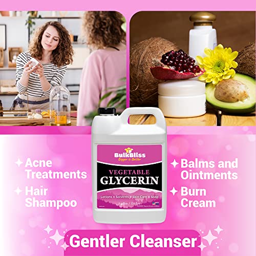 Vegetable Glycerine Food Grade, Non-GMO for Skin, Crafts - 1 Quart Glycerin Liquid (32oz)
