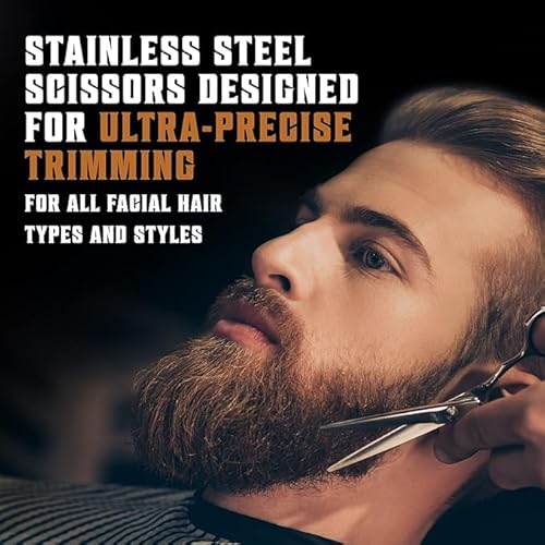 Viking Revolution Beard Comb & Beard Brush Set for Men -- Natural Boar Bristle Brush and Dual Action Pear Wood Comb w/Velvet Travel Pouch - Great for Grooming Beards and Mustaches